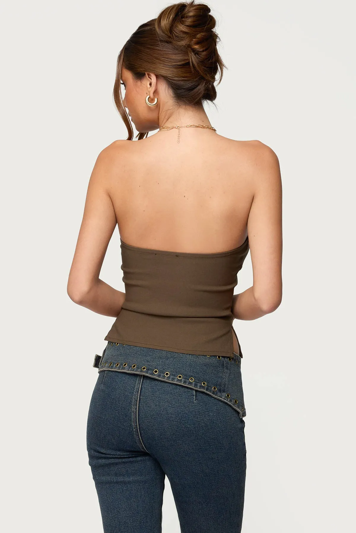 Sade Strapless Side Slit Top sold by Edikted product image thumbnail 5