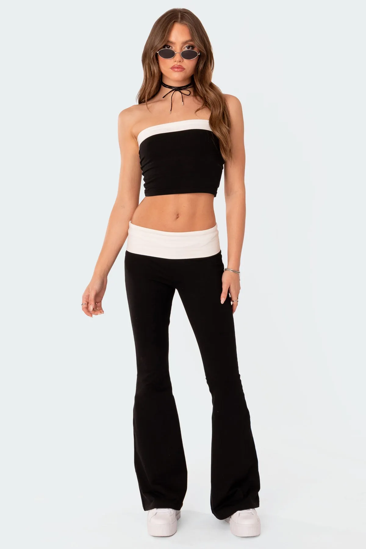 Contrast Fold Over Tube Top sold by Edikted product image thumbnail 5