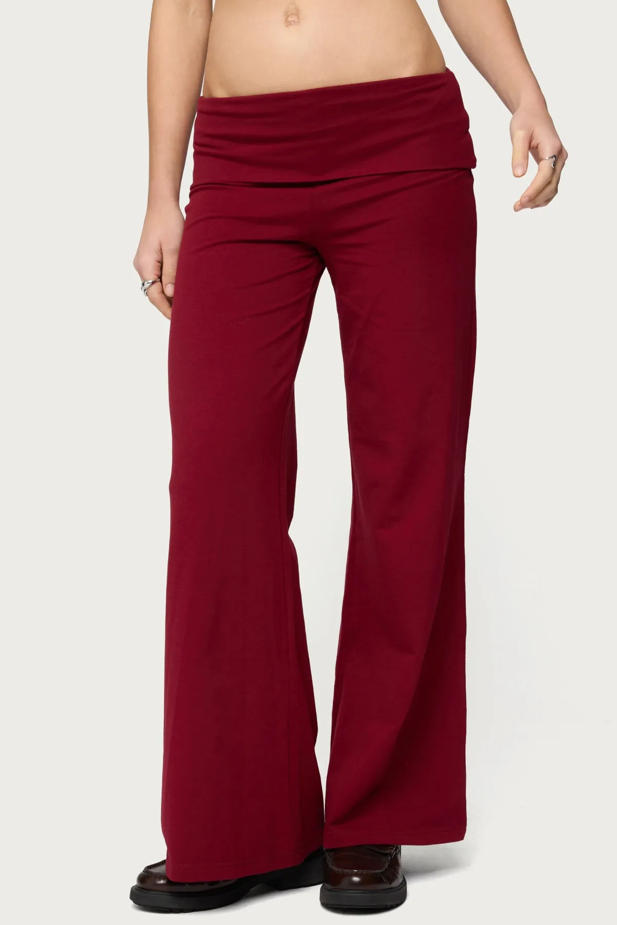 Petite Wide Leg Fold Over Pants sold by Edikted product image thumbnail 2