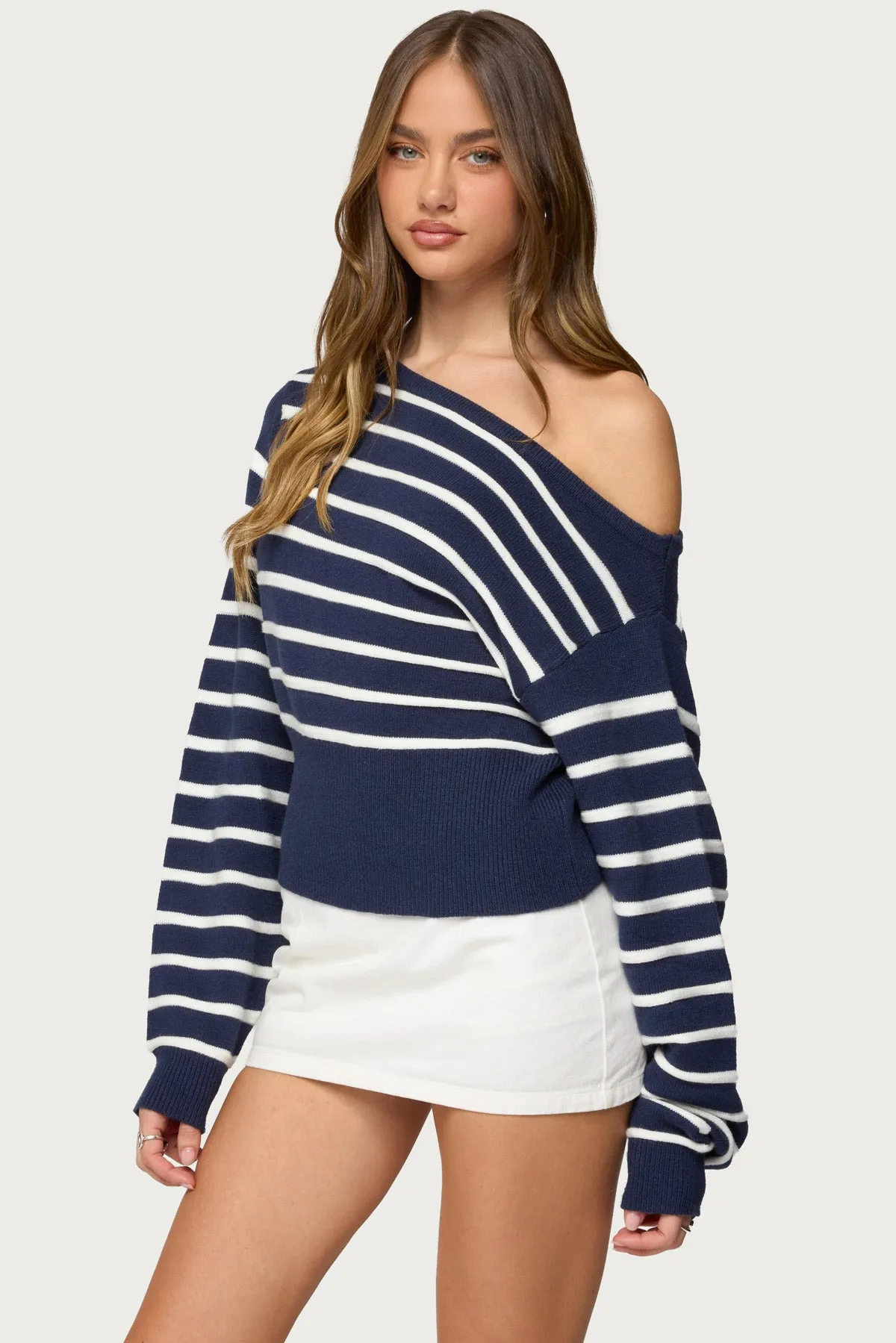 Mika Off Shoulder Oversized Sweater sold by Edikted product image thumbnail 3