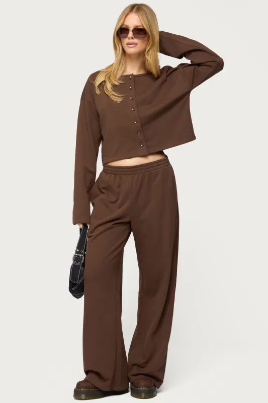 Binah Wide Leg Terry Sweatpants sold by Edikted