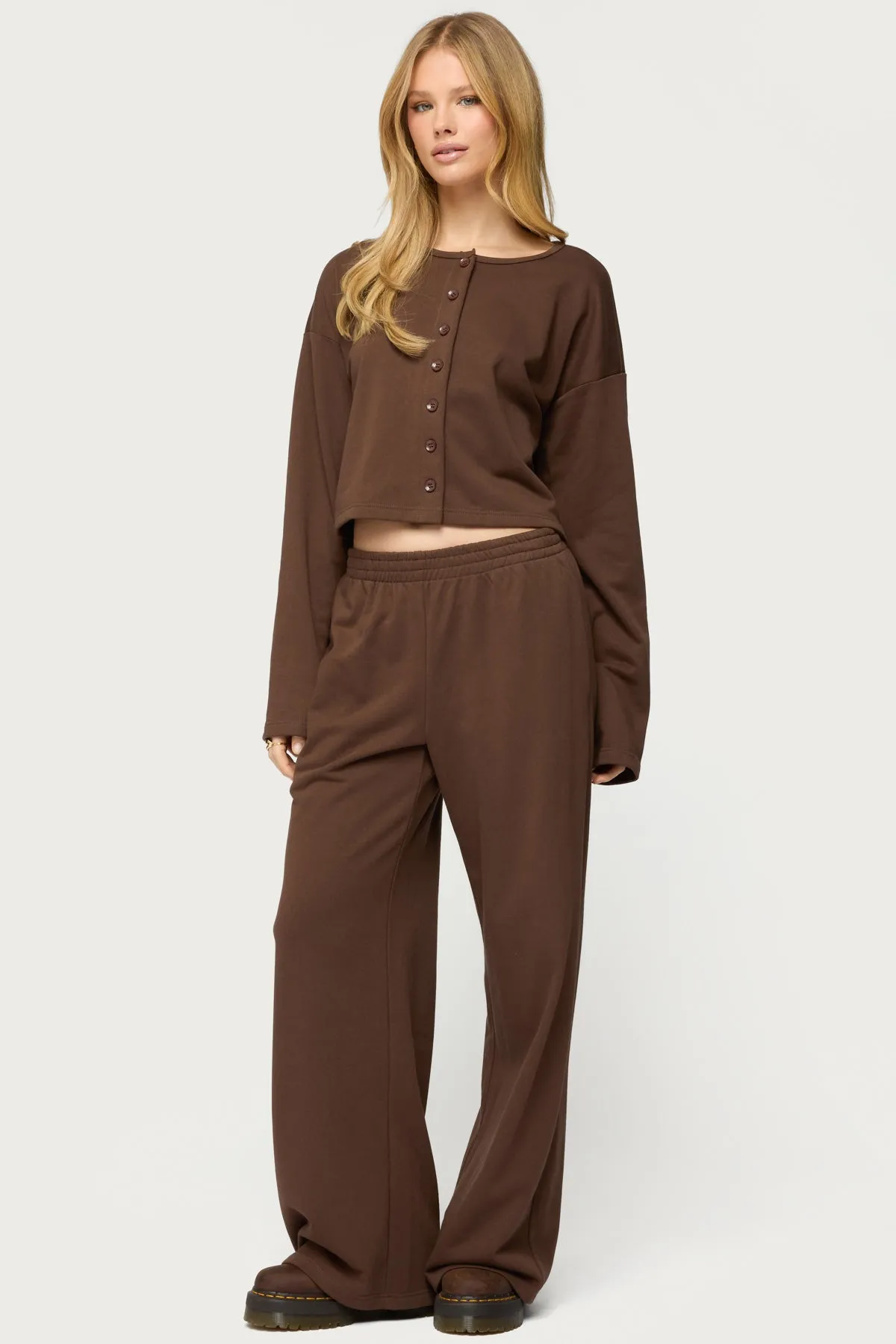 Binah Wide Leg Terry Sweatpants sold by Edikted product image thumbnail 5