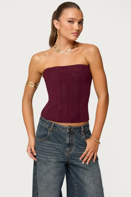 Reed Sheer Mesh Corset sold by Edikted
