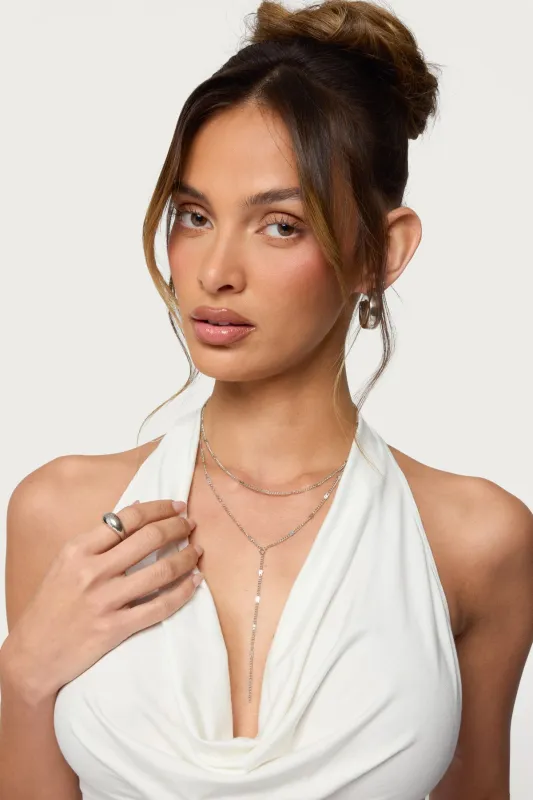 Cascading Disc Chain Layered Necklace sold by Edikted