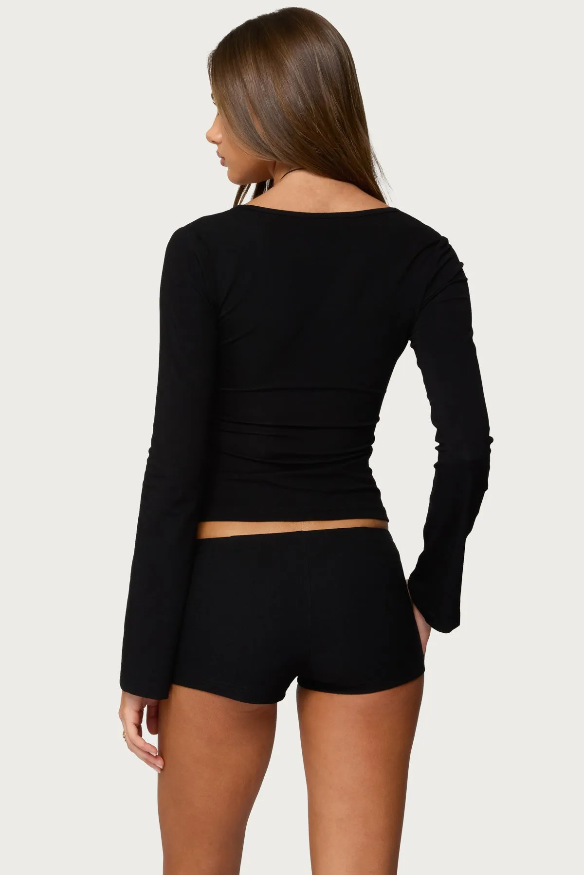 Kailee Cutout Long Sleeve Ribbed Top sold by Edikted product image thumbnail 5