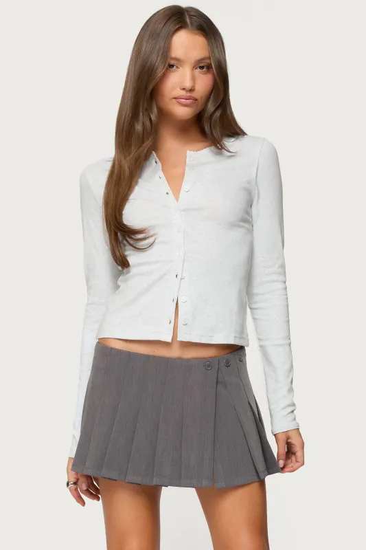 Asti Button Up Long Sleeve Top sold by Edikted