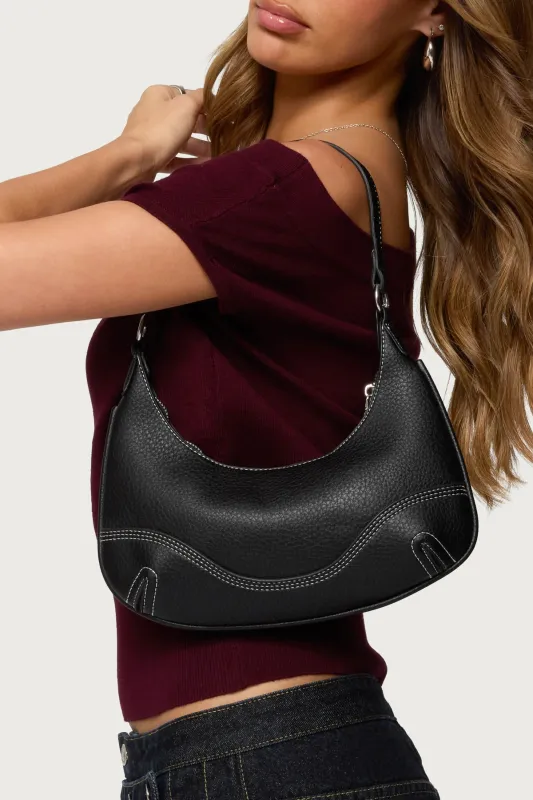 Contrast Stitch Faux Leather Bag sold by Edikted