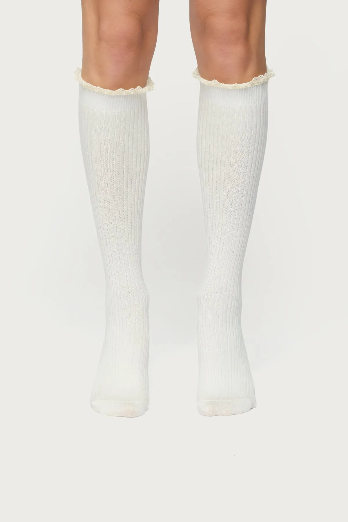 Lacey Ruffle Knee High Socks sold by Edikted product image thumbnail 3