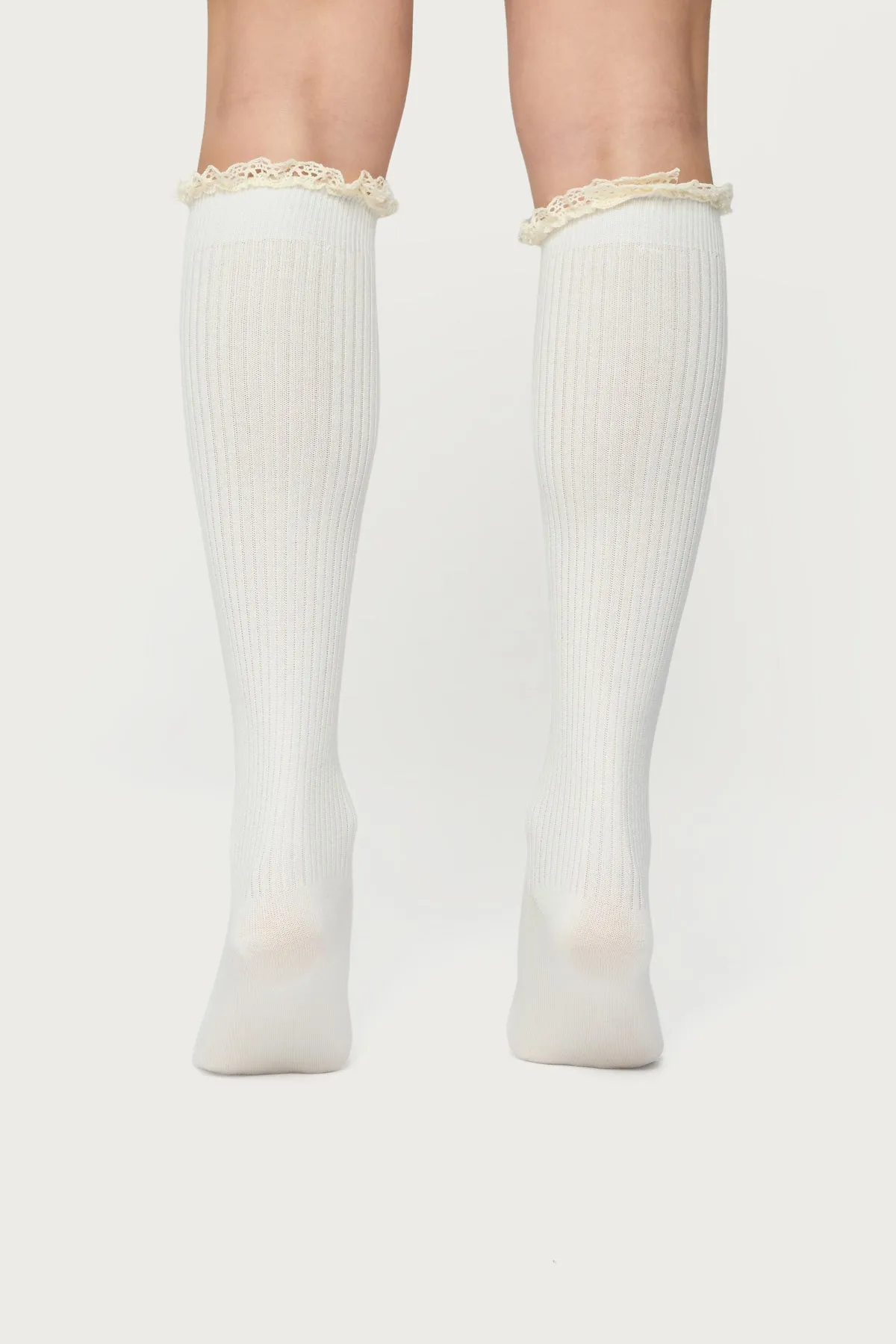 Lacey Ruffle Knee High Socks sold by Edikted product image thumbnail 4