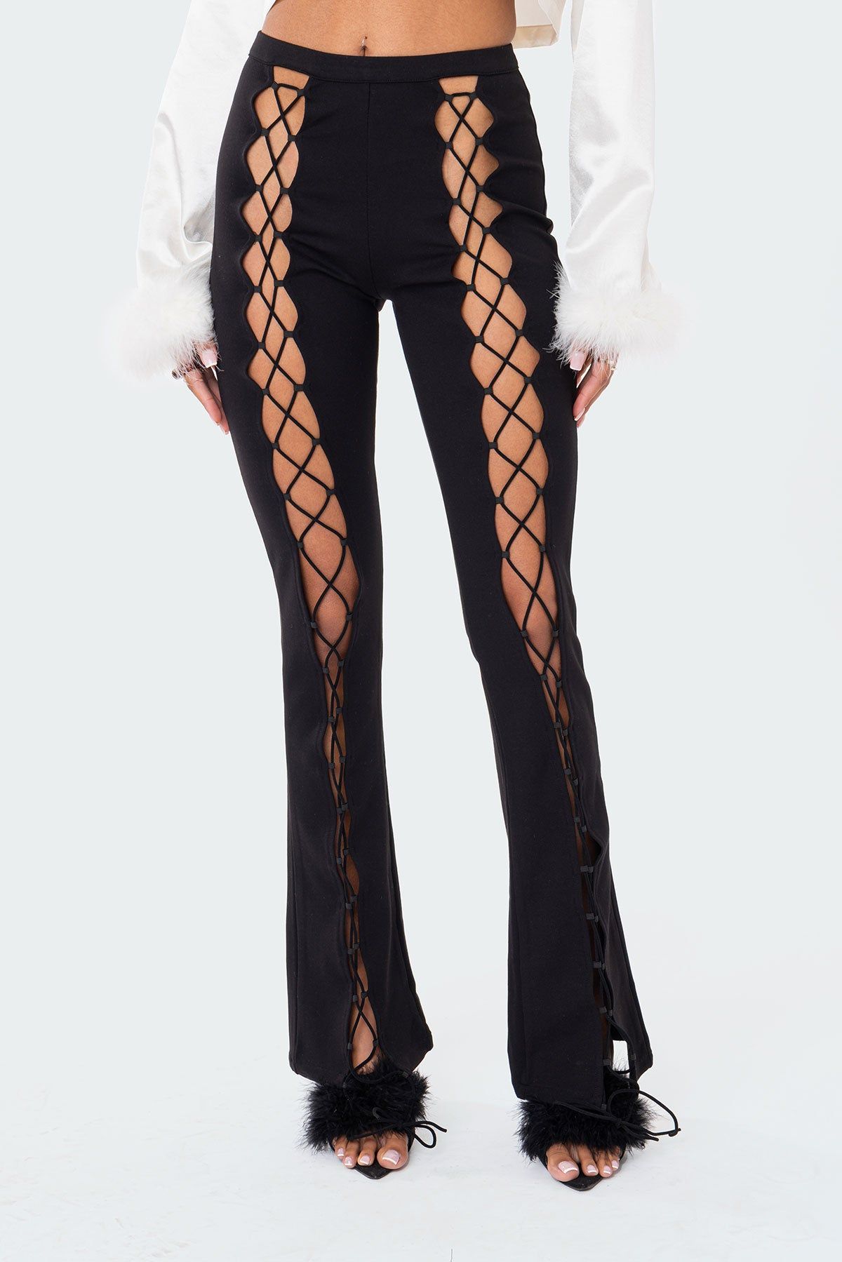 Pheonix Lace-Up Pants sold by Edikted