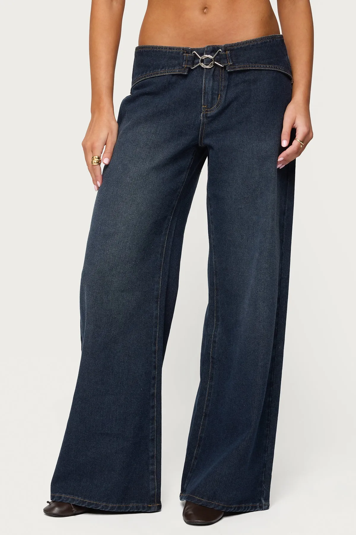 Briah Belted Low Rise Wide Leg Jeans sold by Edikted product image thumbnail 2