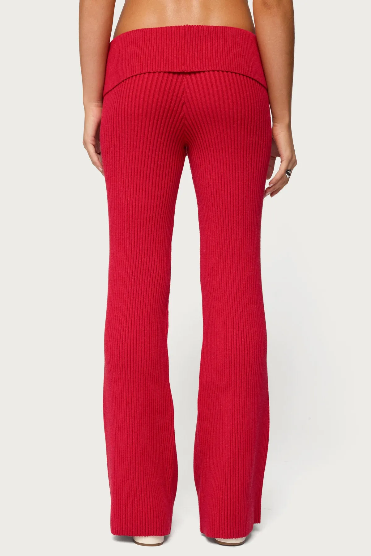 Adannah Foldover Ribbed Knit Pants sold by Edikted product image thumbnail 4