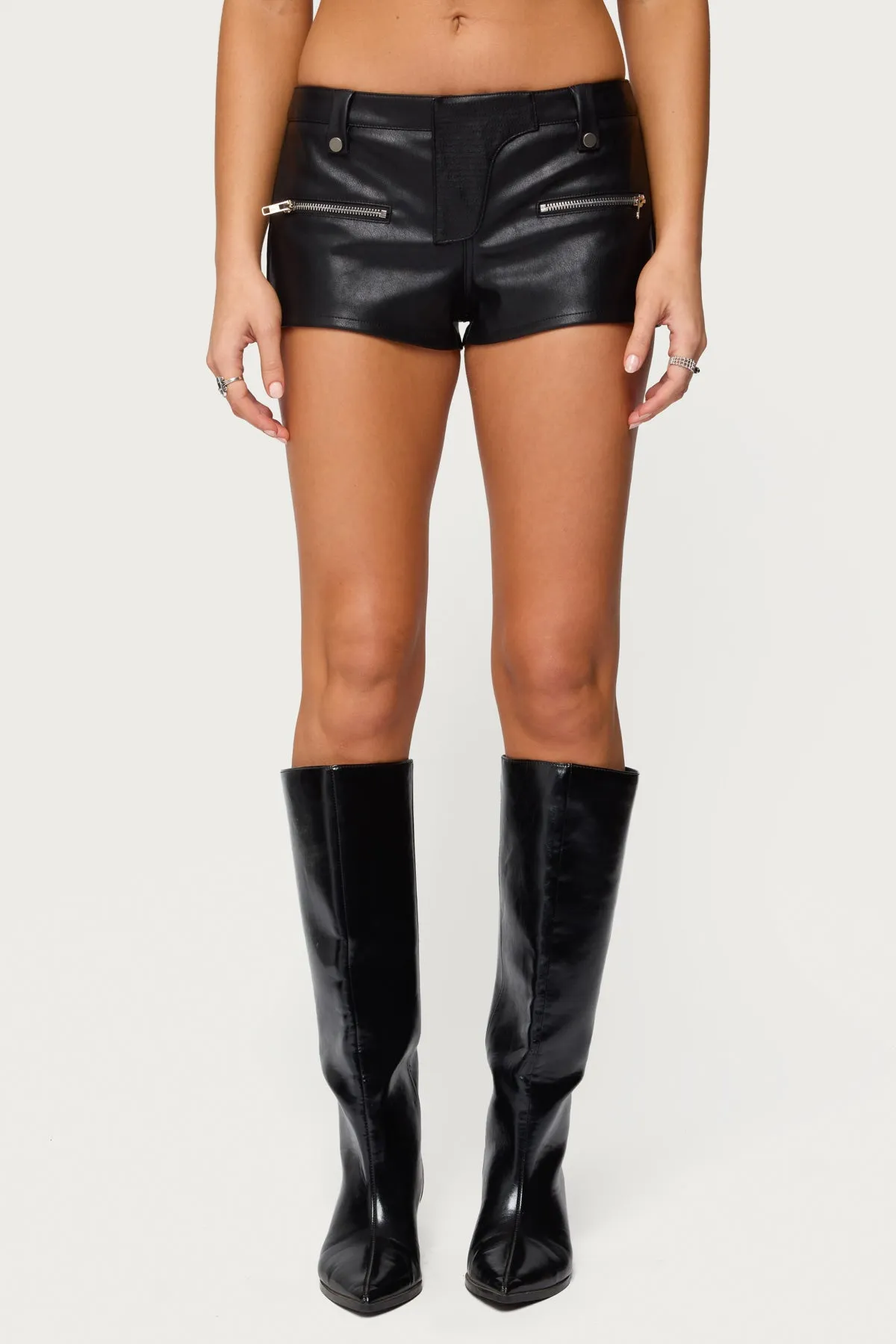 Labella Faux Leather Micro Shorts sold by Edikted product image thumbnail 2
