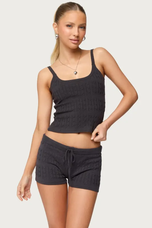 Nella Cable Knit Tank Top sold by Edikted