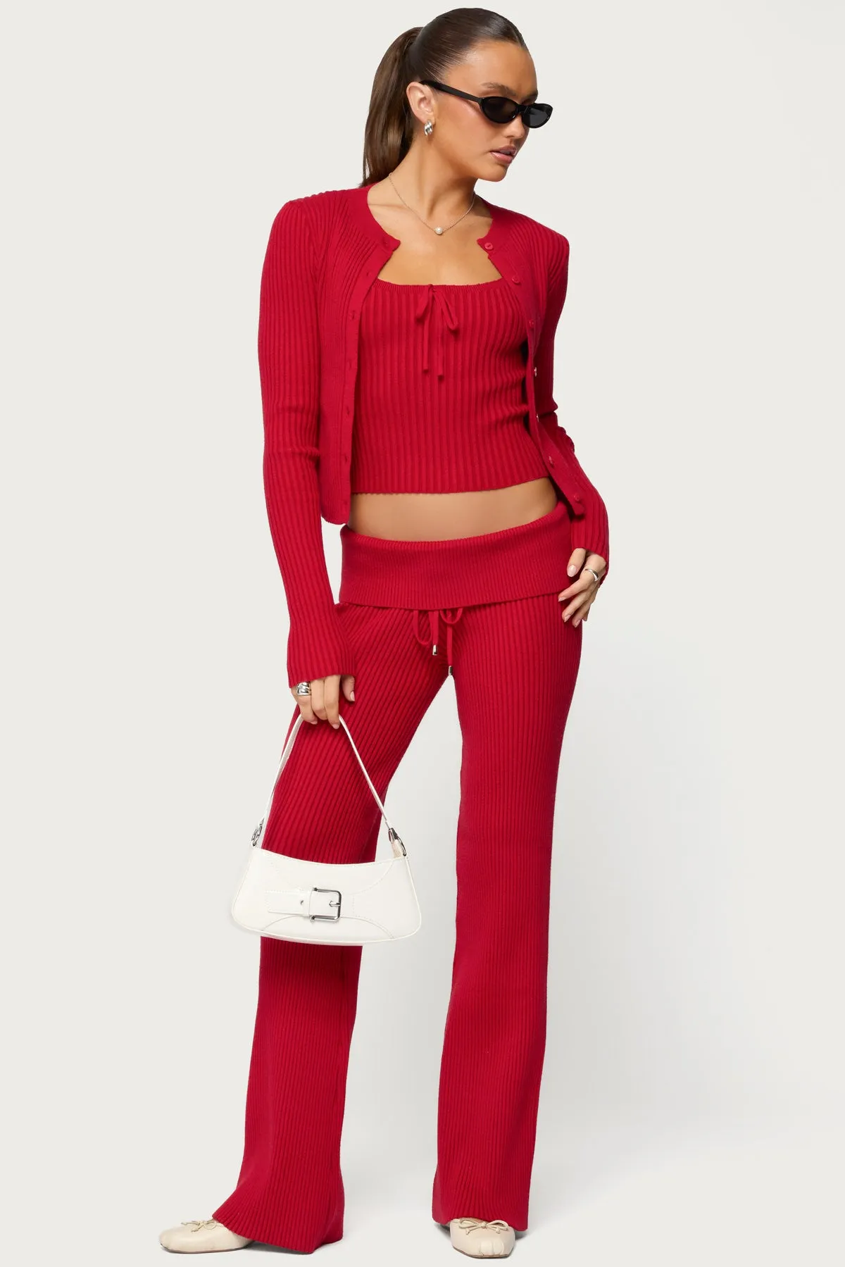 Adannah Tie Ribbed Knit Tank Top sold by Edikted product image thumbnail 2