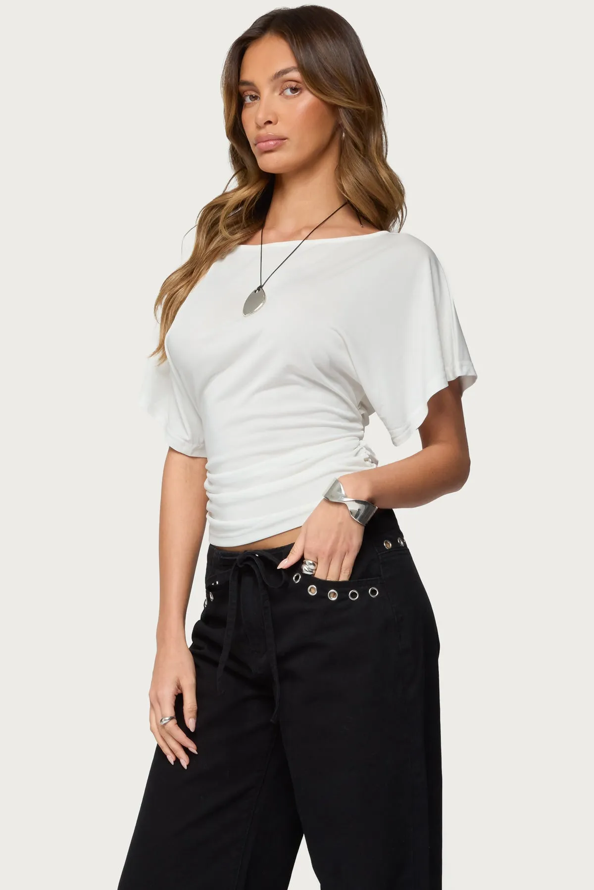 Abriana Ruched Waist Top sold by Edikted product image thumbnail 3