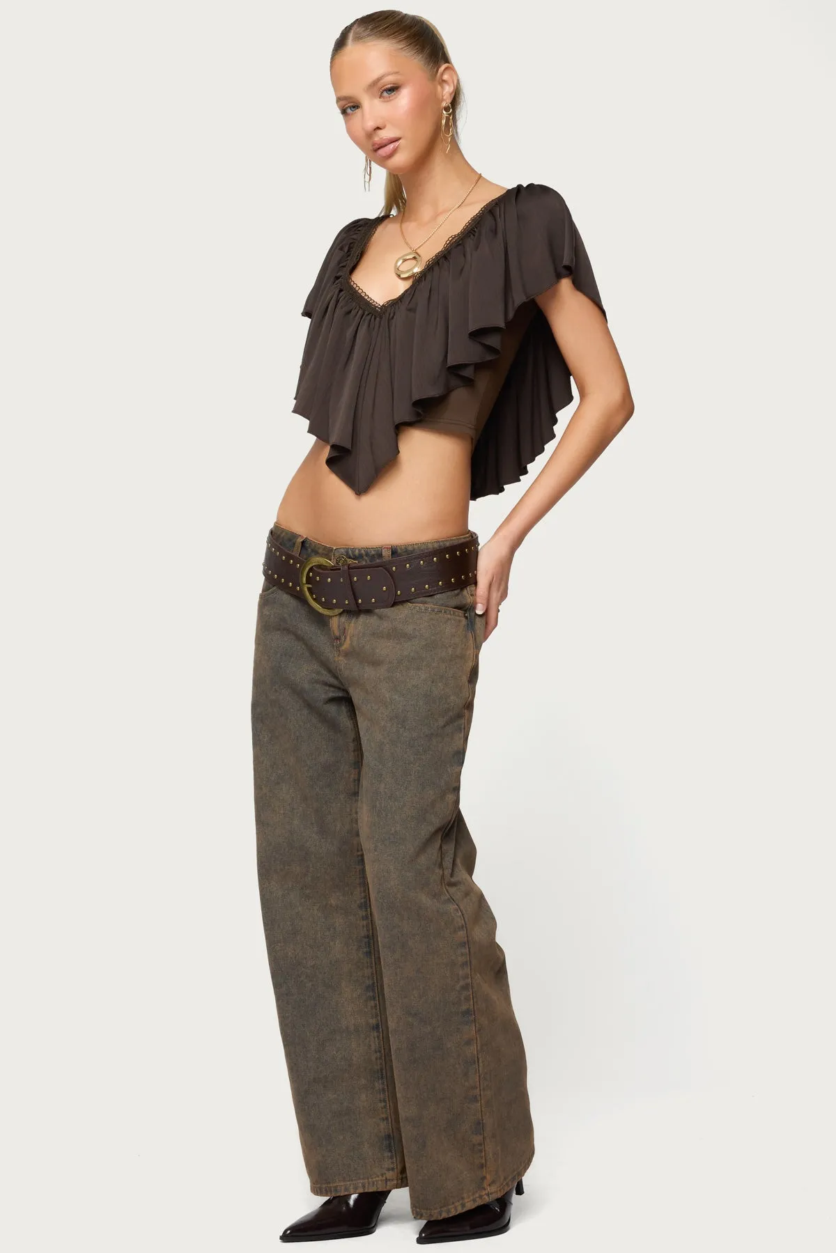 Petite Ace Low Rise Baggy Jeans sold by Edikted product image thumbnail 3