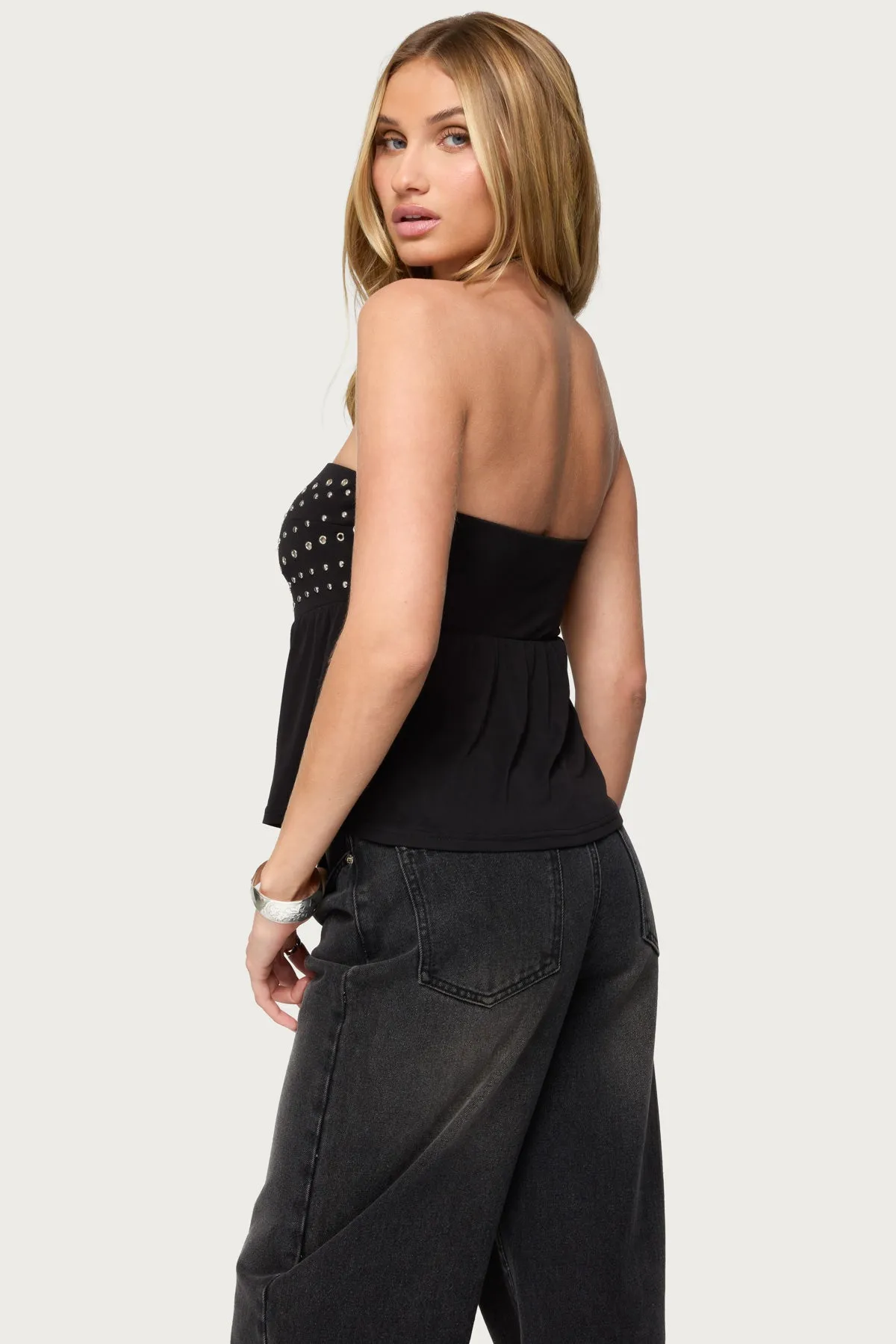 Alease Stud & Grommet Strapless Top sold by Edikted product image thumbnail 4