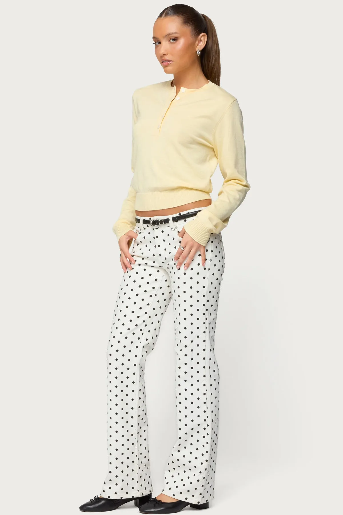 Yolana Henley Light Knit Sweater sold by Edikted product image thumbnail 4