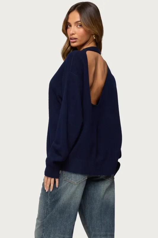 Ximenia Cutout Back Sweater made by Edikted