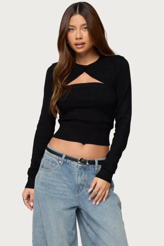 Knit Two Piece Shrug & Tube Top made by Edikted