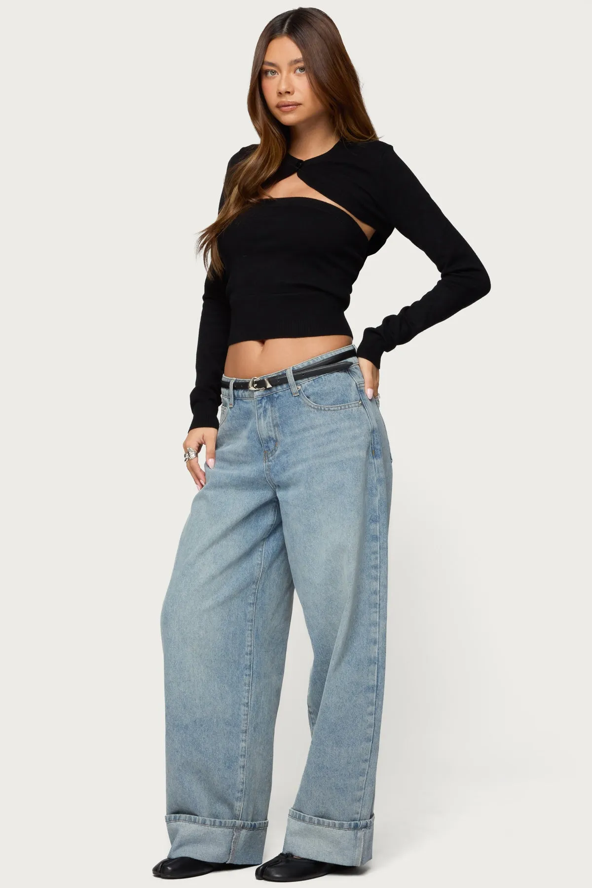 Knit Two Piece Shrug & Tube Top sold by Edikted product image thumbnail 4