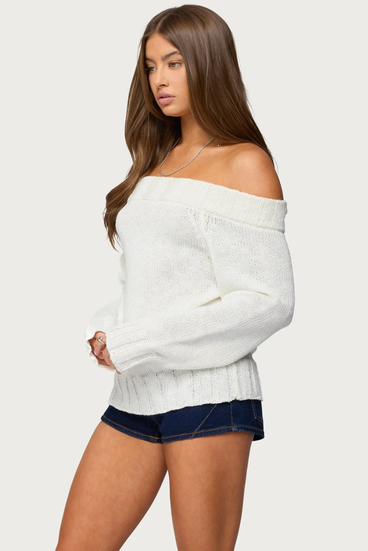 Noemi Off Shoulder Sweater sold by Edikted product image thumbnail 3