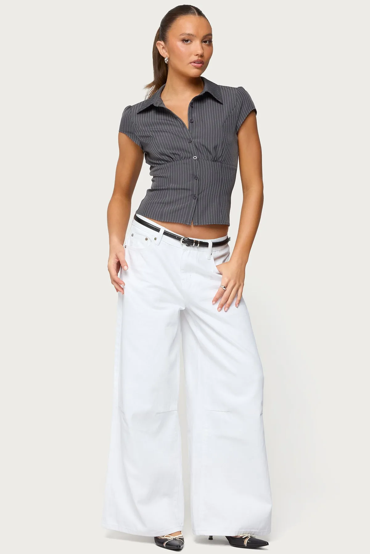 Skater Girl Washed Low Rise Baggy Jeans sold by Edikted product image thumbnail 5