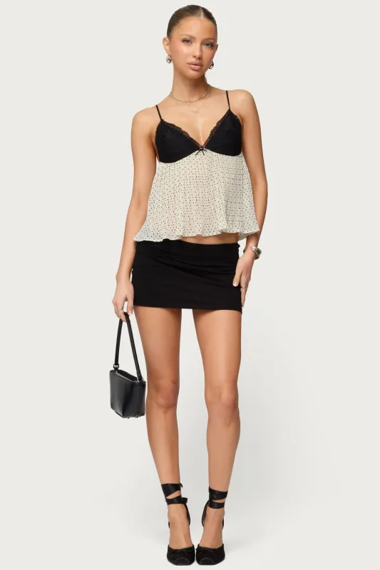 Petite Aisha Low Rise Mini Skirt sold by Edikted