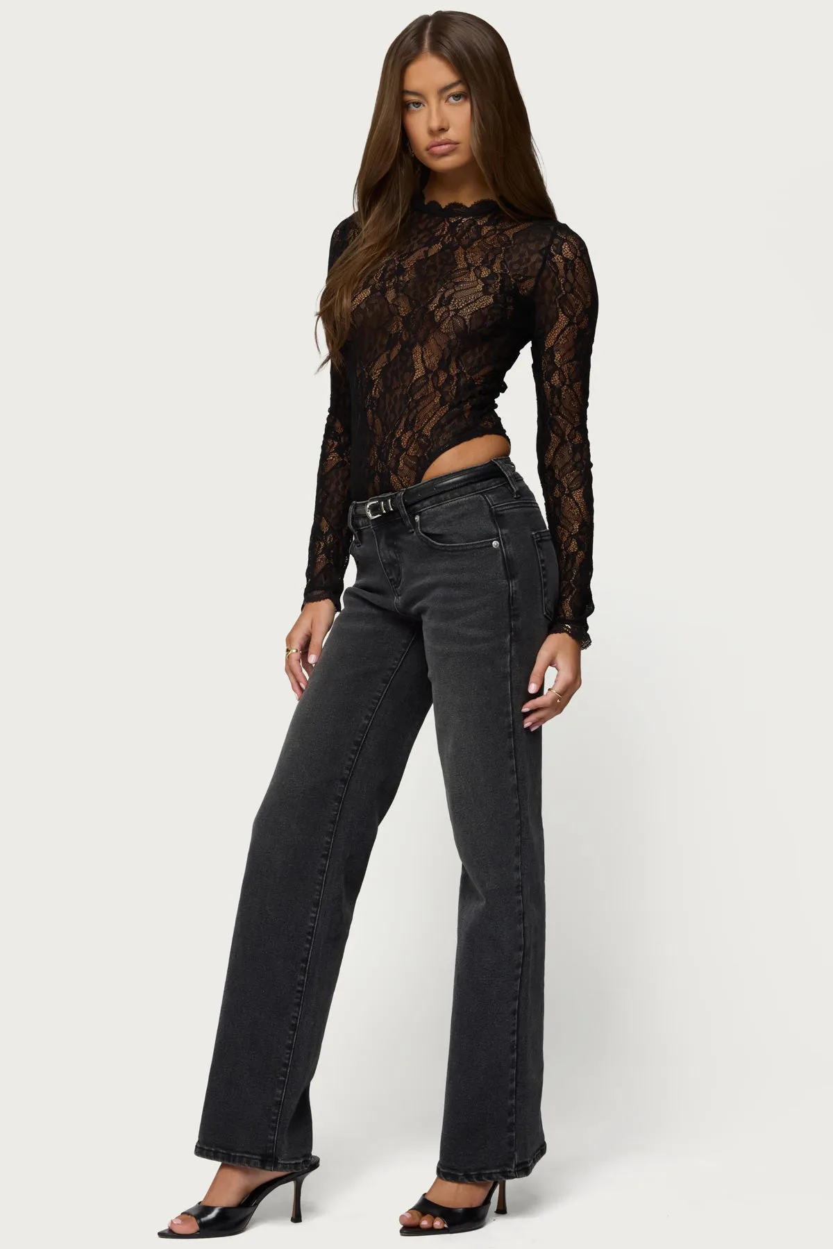 Rosalinda Sheer Lace Bodysuit sold by Edikted product image thumbnail 4
