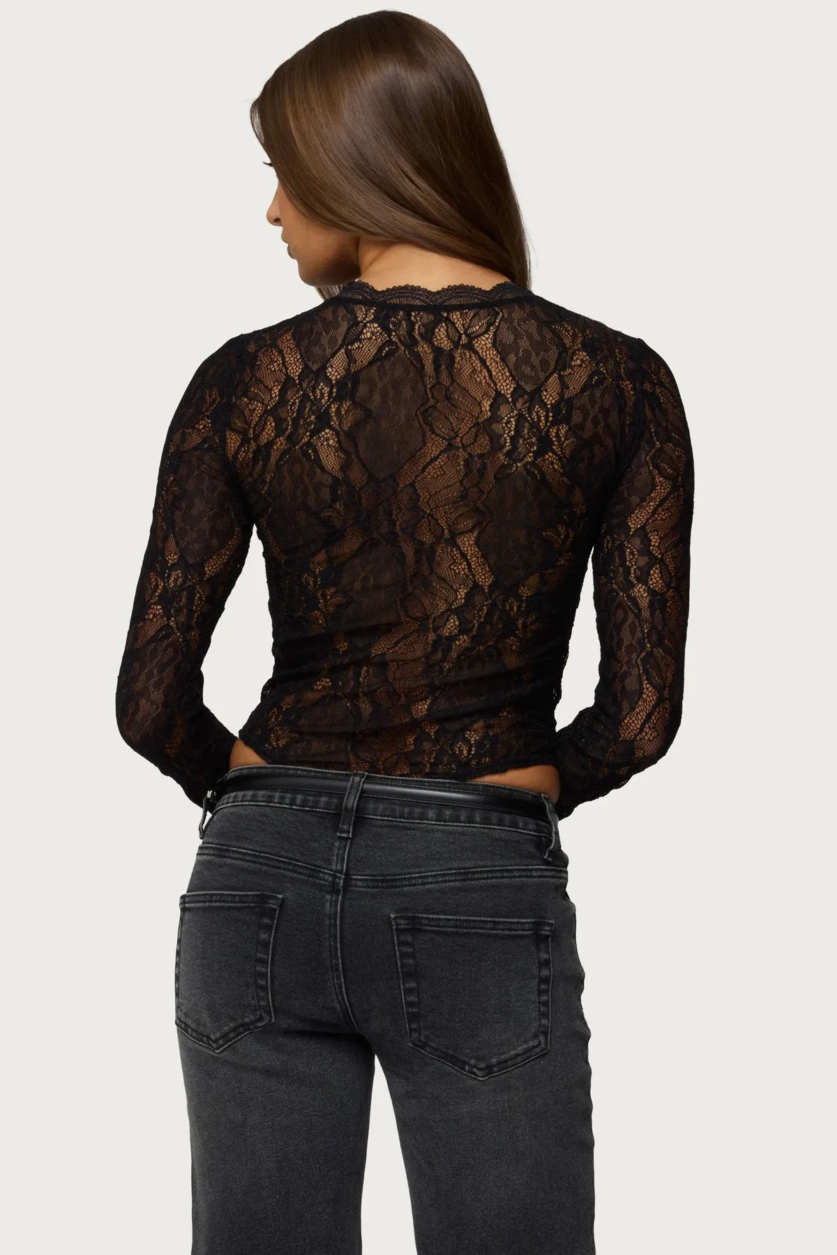 Rosalinda Sheer Lace Bodysuit sold by Edikted product image thumbnail 5