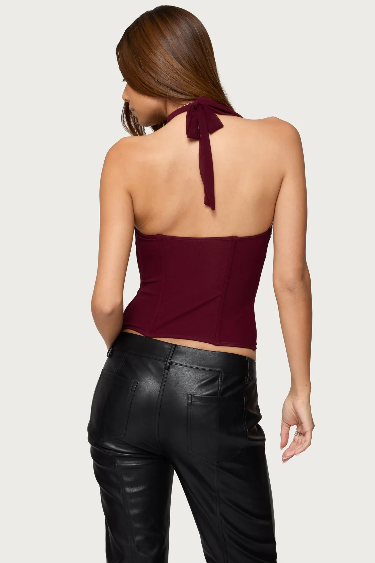 Rosalina Mesh Halter Corset sold by Edikted product image thumbnail 4