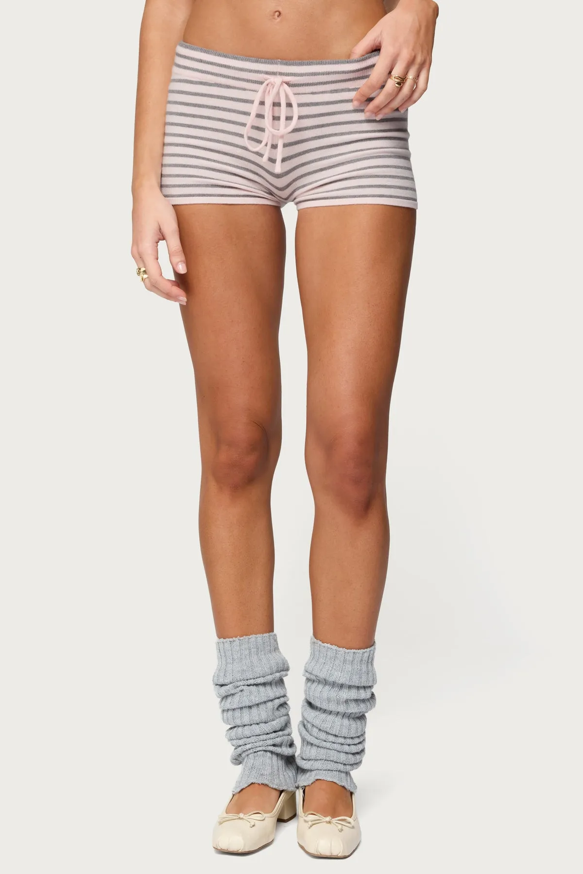 Lillian Striped Knit Shorts sold by Edikted product image thumbnail 3