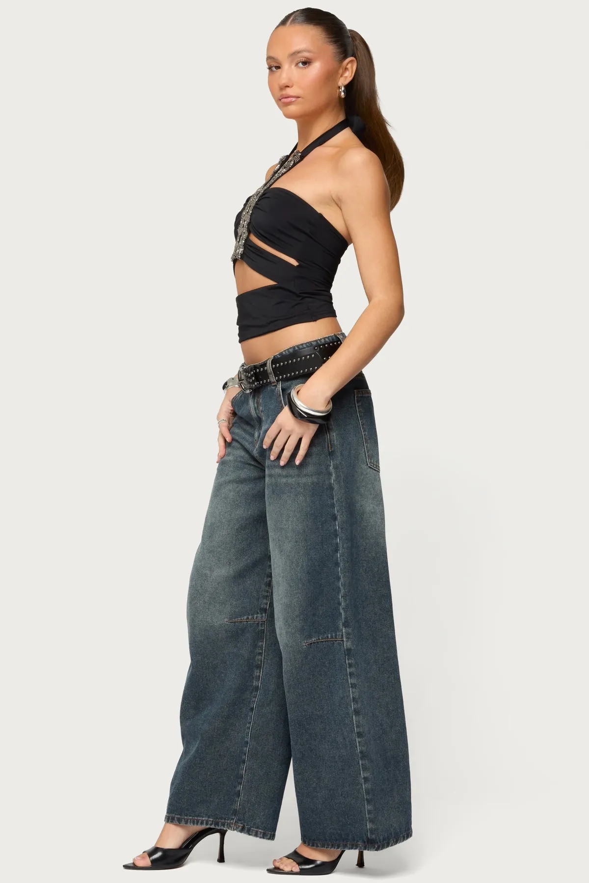 Zola Cutout Beaded Halter Top sold by Edikted product image thumbnail 4