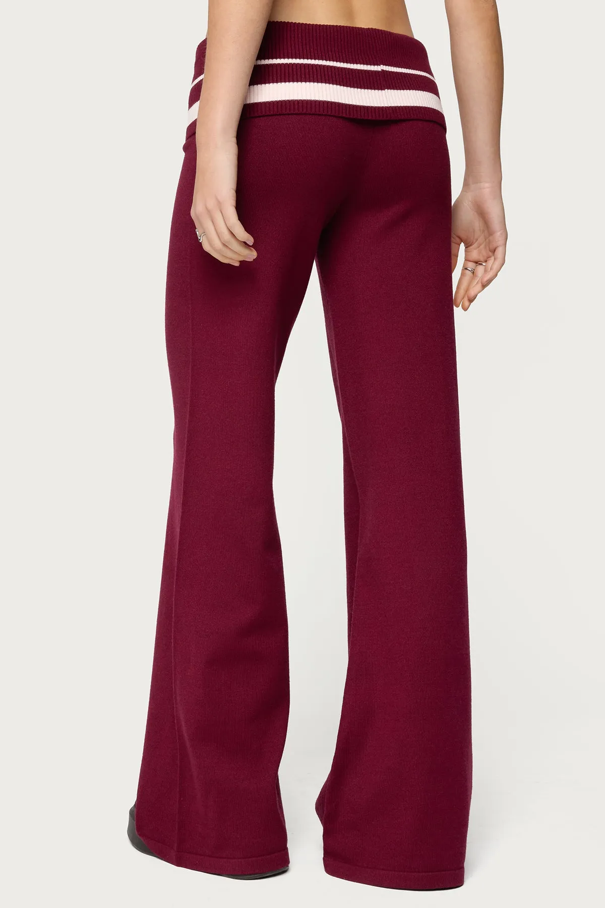 Kaliya Stripey Foldover Knit Pants sold by Edikted product image thumbnail 4