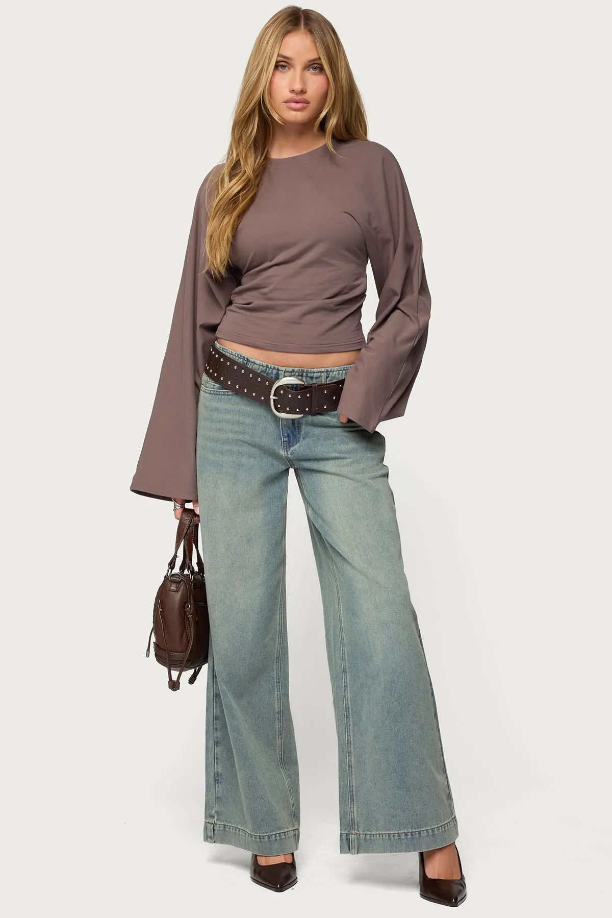 Saffie No Waistaband Low Rise Baggy Jeans sold by Edikted