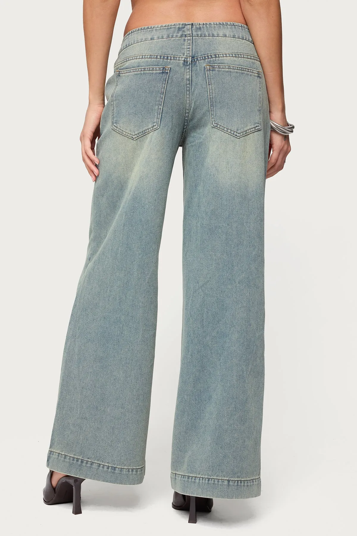 Saffie No Waistaband Low Rise Baggy Jeans sold by Edikted product image thumbnail 5
