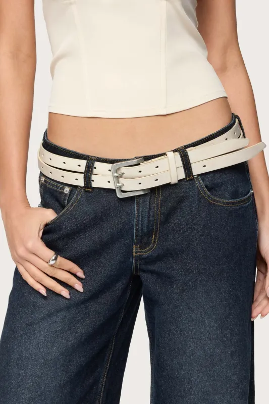 Double Look Faux Leather Belt made by Edikted