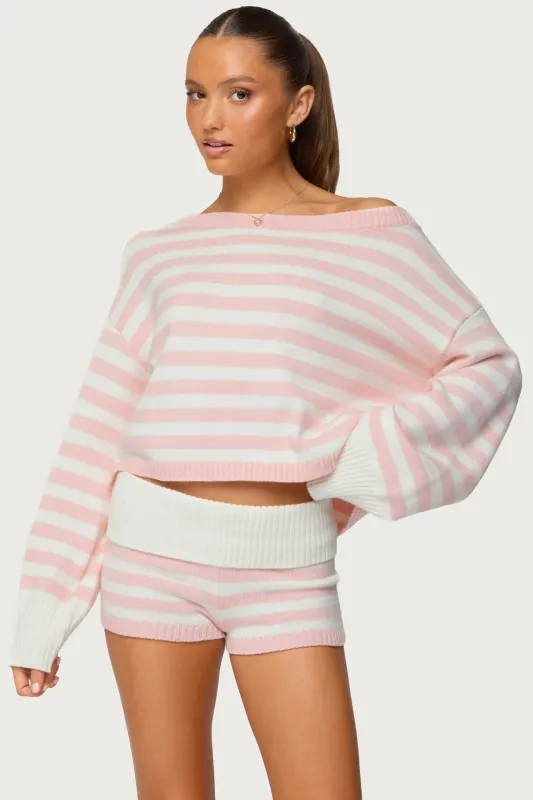 Saphi Striped Oversized Knit Sweater sold by Edikted