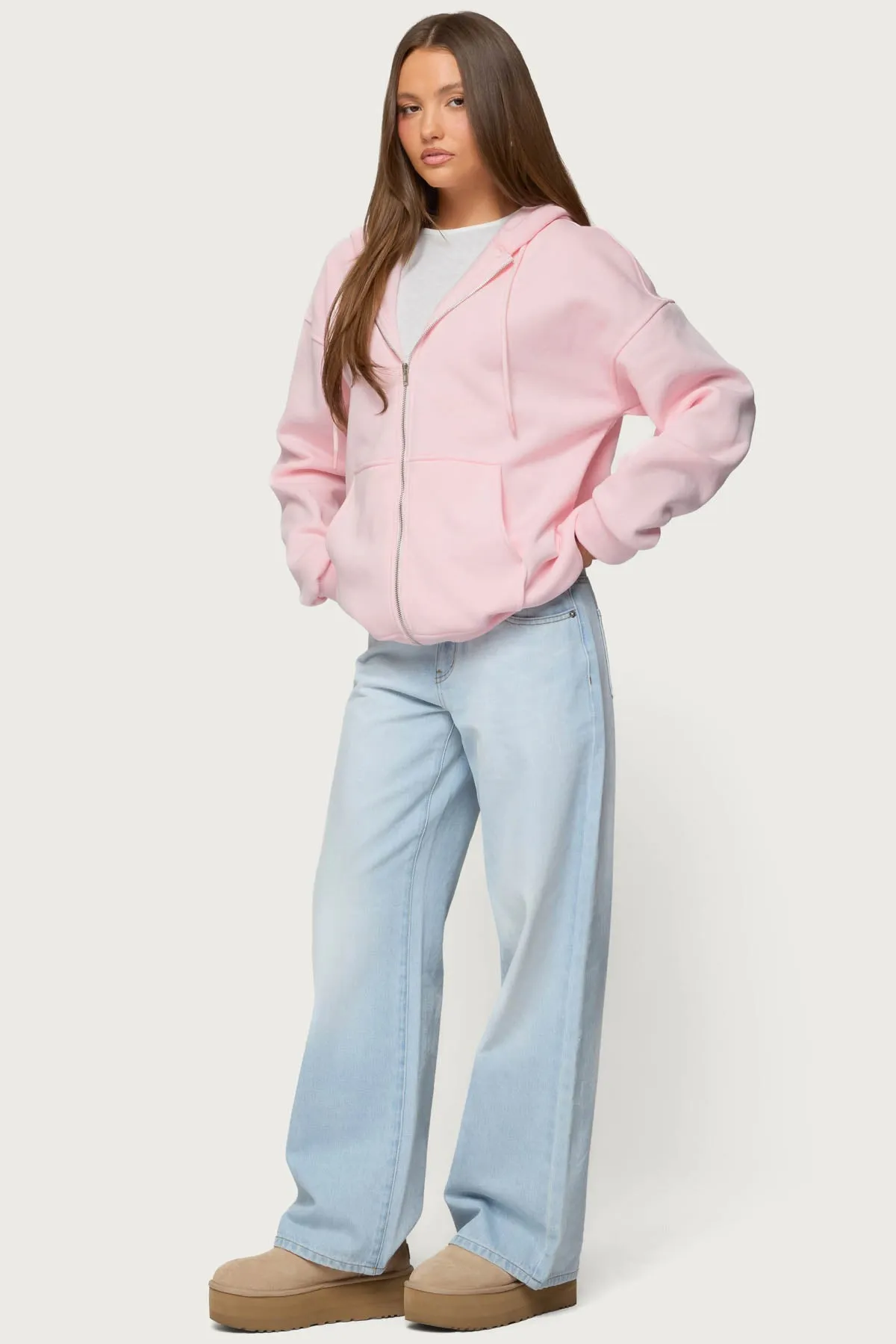 Rocia Oversized Zip Up Hoodie sold by Edikted product image thumbnail 4