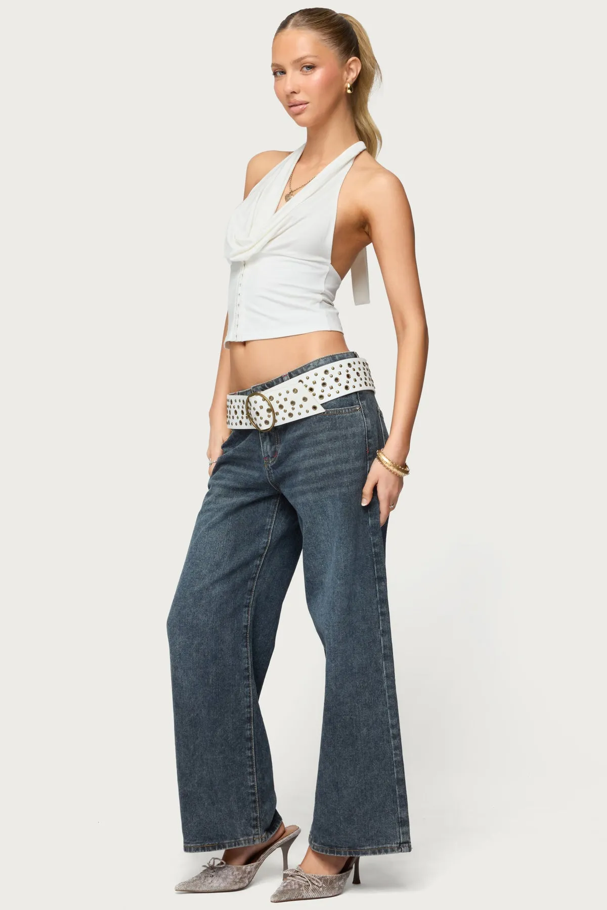 Hook & Eye Cowl Neck Halter Top sold by Edikted product image thumbnail 4