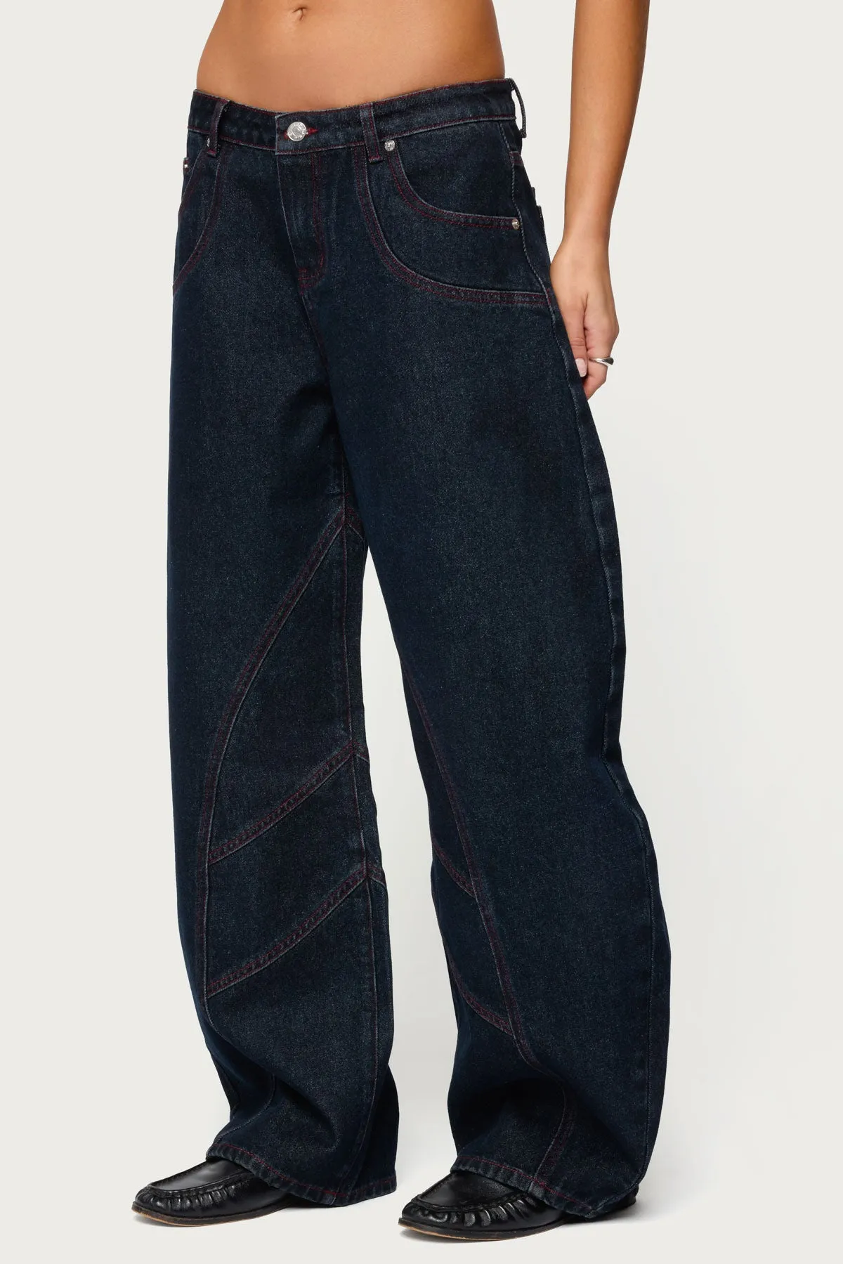 Double Pocket Low Rise Barrel Leg Jeans sold by Edikted product image thumbnail 3