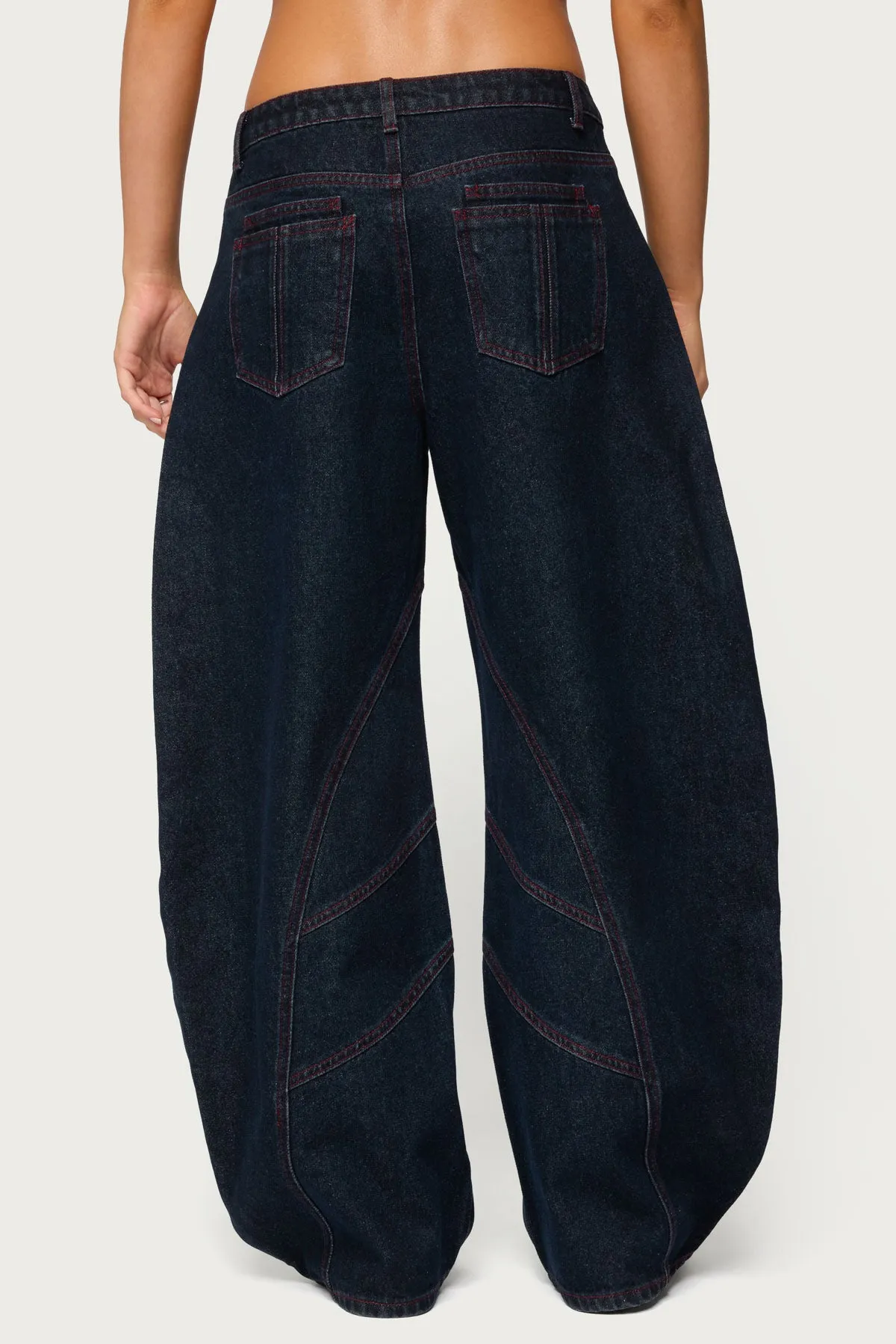 Double Pocket Low Rise Barrel Leg Jeans sold by Edikted product image thumbnail 4