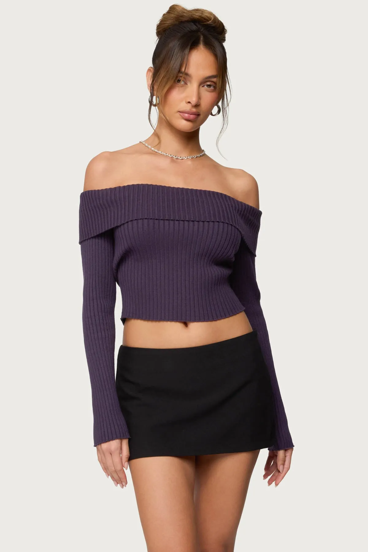 Lauren Knit Foldover Top sold by Edikted