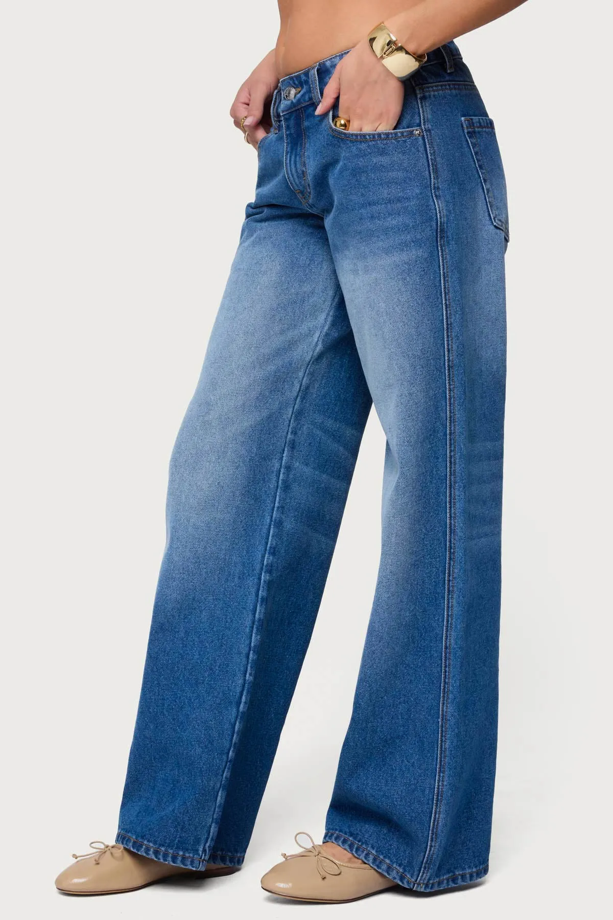 Lauryn Low Rise Baggy Jeans sold by Edikted product image thumbnail 4