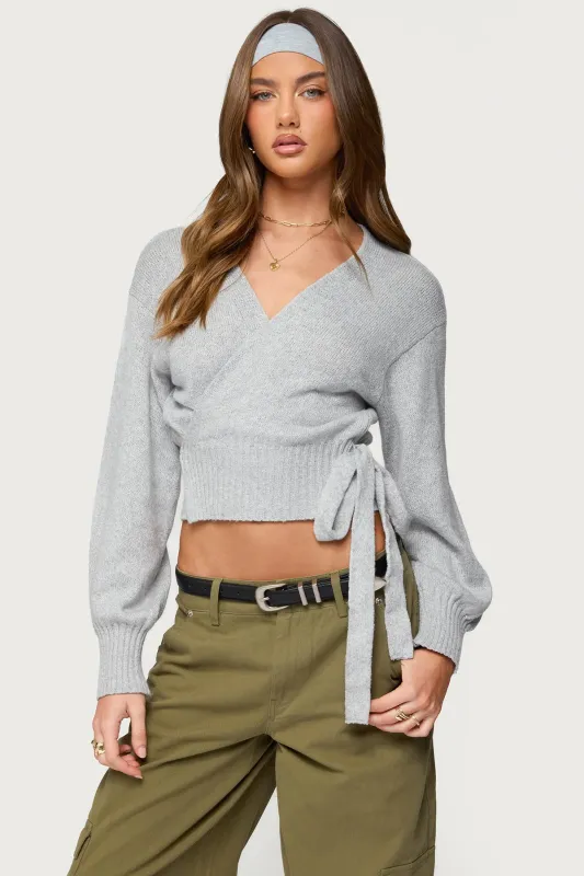 Stella Wrap Knit Cardigan sold by Edikted