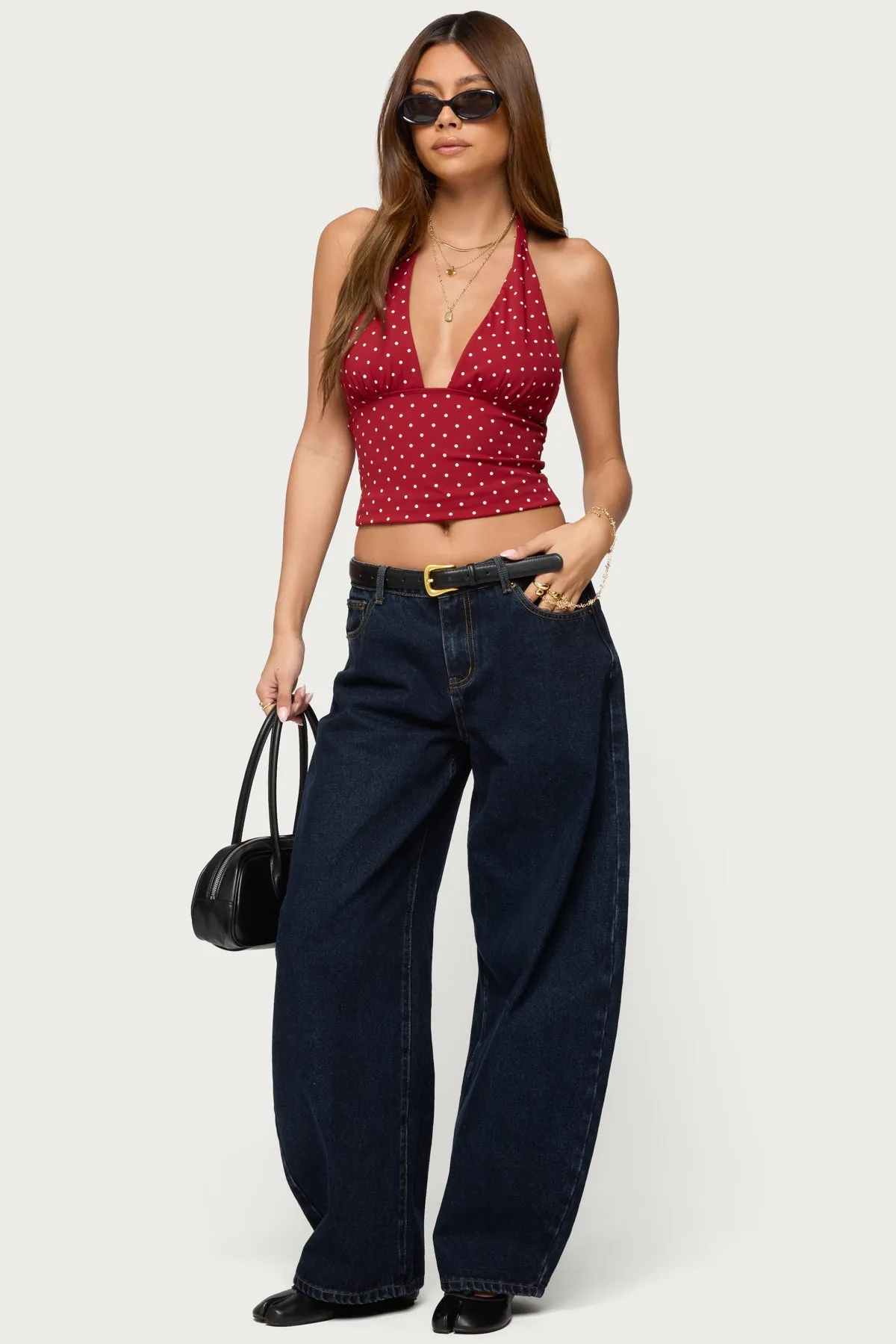 Blaire Polka Dot Halter Top sold by Edikted product image thumbnail 2