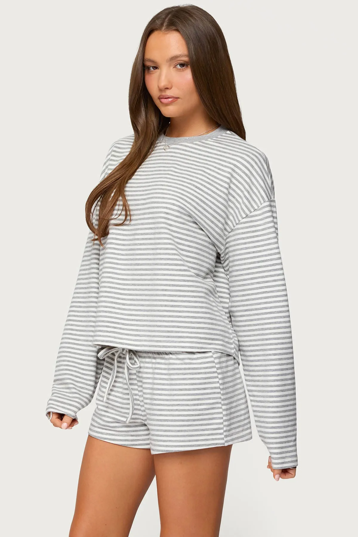 Jainee Striped Long Sleeve T Shirt sold by Edikted product image thumbnail 3