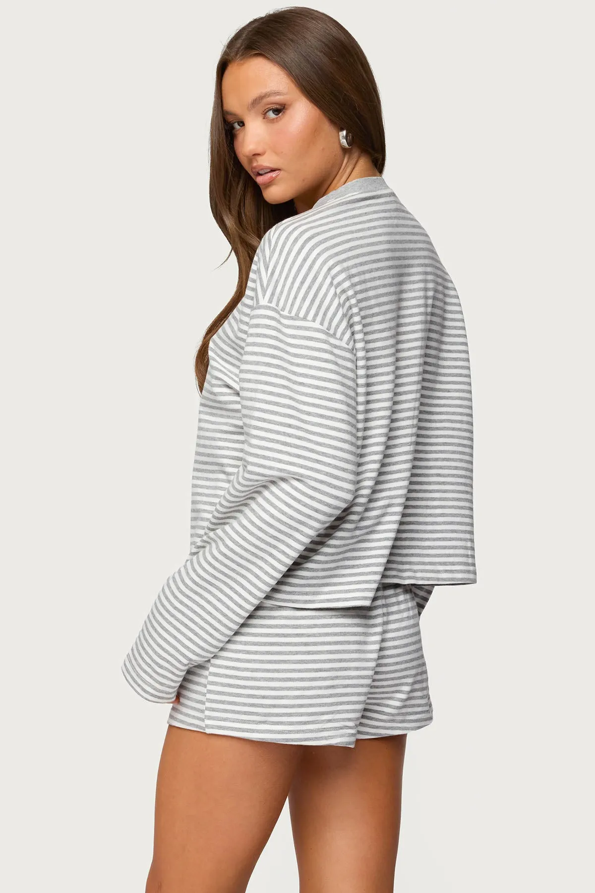 Jainee Striped Long Sleeve T Shirt sold by Edikted product image thumbnail 5