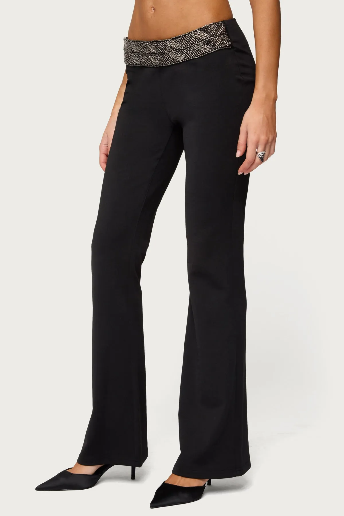 Maricela Sequin Bead Bootcut Pants sold by Edikted product image thumbnail 4